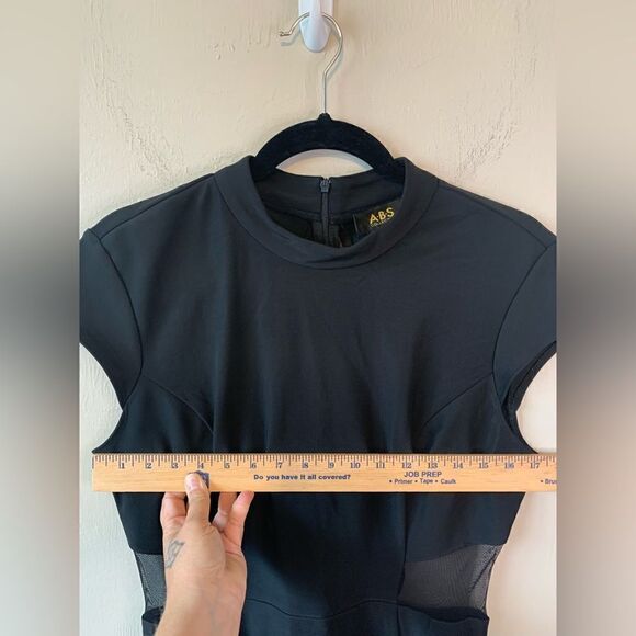 ABS Allen Schwartz Black mesh dress size 12 - Picture 4 of 11